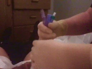 Sissy medical fetish gets a catheter from her nurse 