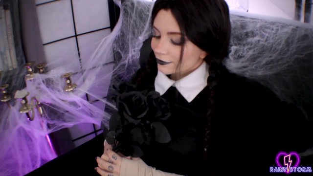 Wednesday Addams Insatiable Nympho Fuck Massive Dildo and Squirt