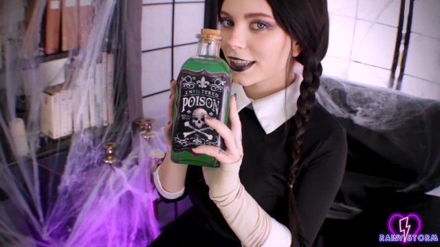 Wednesday Addams Insatiable Nympho Fuck Massive Dildo and Squirt