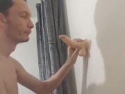 Preview 4 of Deepthroating my 7 inch dildo and trying not to gag