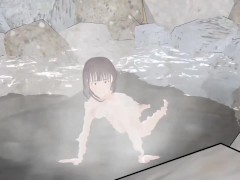【温泉】タオルなしで入浴したらおっぱいポロリ【ヌード】
