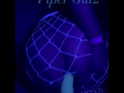Preview 5 of Piper rides glow in the dark horse dildo and cums loudly multiple times!