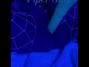 Preview 6 of Piper rides glow in the dark horse dildo and cums loudly multiple times!