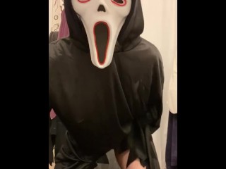 Edição De Halloween: Ghostface. Se Masturbando com Conversa Suja e Gozando Forte