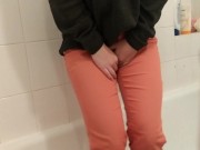 Preview 1 of Cute teen Totally wetting her pants