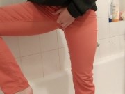 Preview 3 of Cute teen Totally wetting her pants