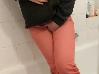 Cute teen Totally wetting her pants