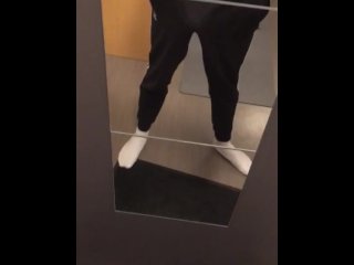 8 inch hard cock jumps out of sweatpants  slow cock reveal out of bulging pants