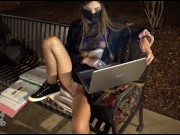 Preview 3 of Lily Mae getting naughty doing homework outside in the park