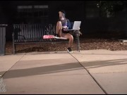 Preview 6 of Lily Mae getting naughty doing homework outside in the park
