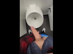 Johnholmesjunior in real risky public mens bathroom in vancouver PT1
