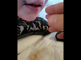 Marial Deepthroat Dildo Sloppy gagging_with longblack dilo