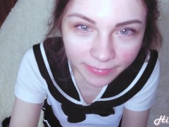 POV Blowjob From Russian Slutty Girlfriend Who Loves Swallow Cum