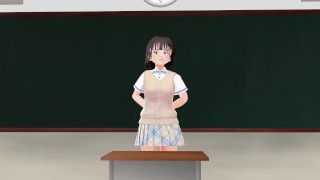 Uma garota japonesa de anime se apresenta.