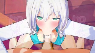 【ホロライブ 白上フブキ(水着)】白上フブキ(水着)がフェラチオで搾り取ってくれるだけ