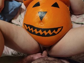Sexy Pregnant_Pumpkin Squirting_on Big Cock