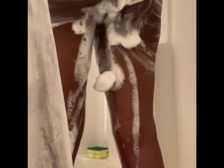 shower, soapy tits, ebony, ebony big ass