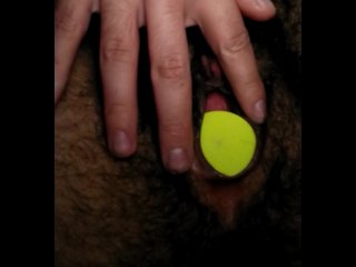 Hairy FTM pussy squirting and gaping