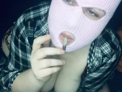 STONER Babe big tits smoke POV Jiggly