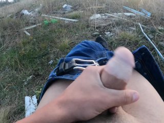 HORNY 18_TEEN PEEING AND JERKING OFF OUTSIDE