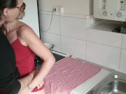 Preview 6 of 100% Amateur Over 45 Milf Spreads Her Legs For Step Son In Kitchen