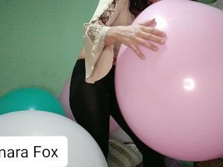 balloons, leggings, solo female, fetish