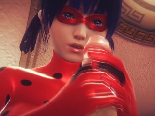 LadyBug:ラテックスで彼女のお尻をハードコックでこすります