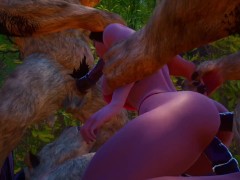 Tight pussy of a mature milva gets fucked by Three Furry | big Hardcock | wild life