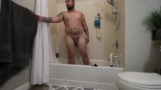 Thick Stud Solo Male Takes Hot Shower