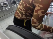 Preview 6 of Sister in law in see through army shirt doing laundry