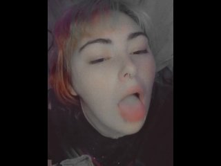 Sloppy dildo bj