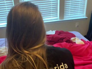 Blonde College Babe Fucks before Class ..hot gf creams on my dick .. young couple fucks 