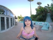 Preview 1 of Busty Teen Jewelz Blu Discovered Wrong Door But The Best Possible Party VR Porn