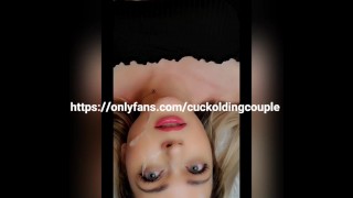 Hotwife Receives A Bull's Facial And Forces Cuck To Eat It
