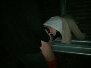 Night risky public sex_over the highway