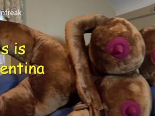 Mega Huge Tits Plush Sex Doll gives him the Fuck of his Life. Titty Fuck ending with Nice Cumshot.