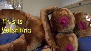 Mega Huge Tits Plush Sex Doll Gives Him The Fuck Of His Life. Titty Fuck Ending With Nice Cumshot.