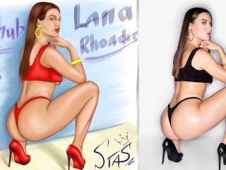 Фан Арт топовой актрисы Lana Rhoades (кадр взят из видео BLACKED)