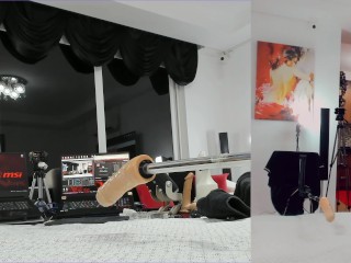 fuckmachine cum show,5 differentpositions,tits