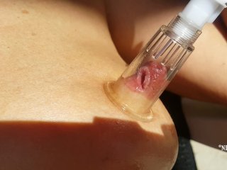 Nippleringlover_Naked Outside Pumping Pierced Pussy & Pierced_Nipples