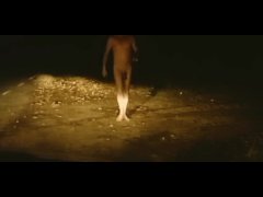 Naked in street avoiding cars