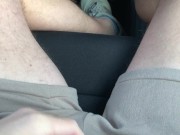 Preview 1 of Jerking off in Uber, the driver caught me but didn’t say anything.