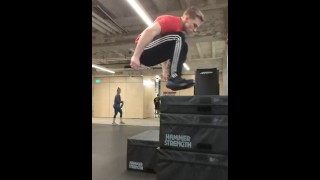 Box jumping at the gym lol