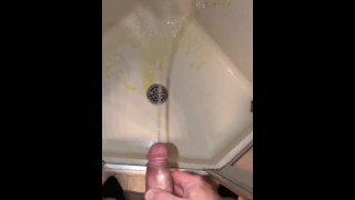  POV me pissing in the sink, toilet, & shower pinching off between locations “Golden Shower Anyone?”