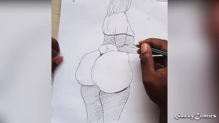 Big Ass Instagram Model Nude || Pencil Drawing sexy Art