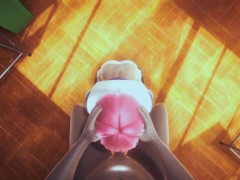 Mirai Nikki: Yandere Yuno sneaks into class and sucks his cock