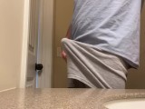 Big dick pitching tent and blowing a huge load through thick boxer underwear. Explosive cumshot!