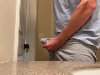 Big_Dick Pitching Tent and Blowing a Huge Load Through_Thick Boxer Underwear.Explosive Cumshot!