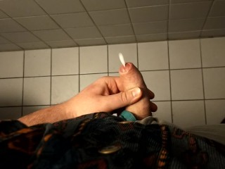 A Quick Wank in a Public Toilet, nearly Caught!