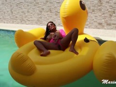 Hot Big Boobed Maxine X Leaves A Squirt Puddle By The Pool!